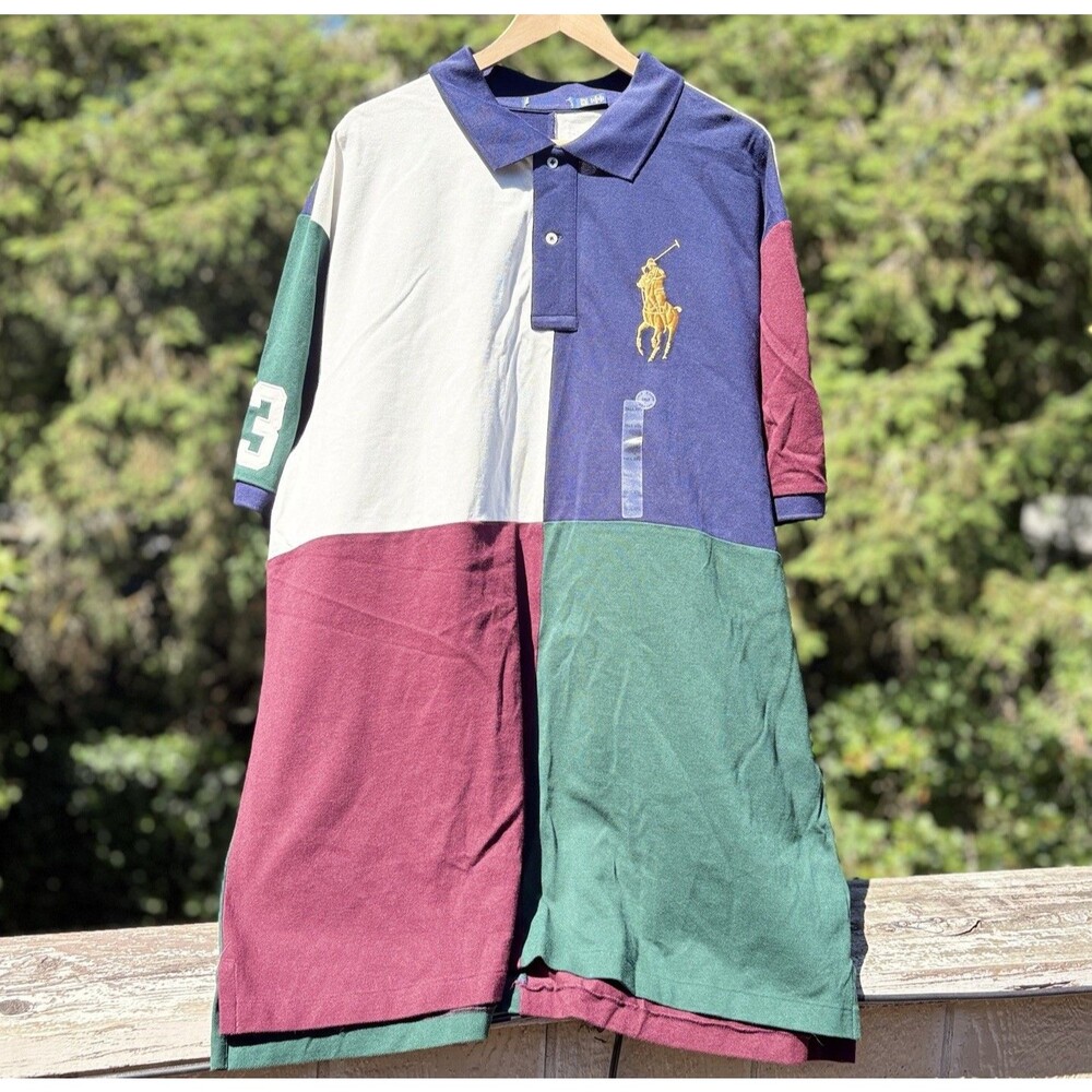 Polo Ralph Lauren Size 2XLT Polo Shirt Big Pony Color Block New - See Photos
